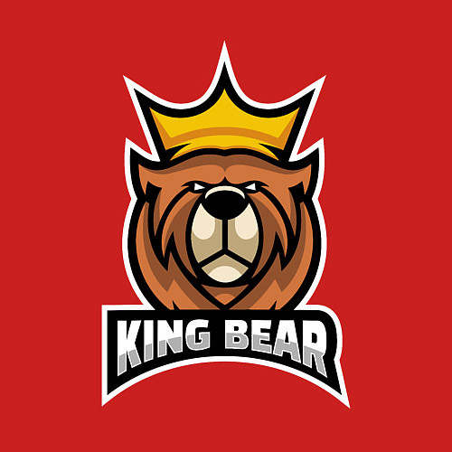 Мужской свитшот Медведь король / Красный – фото 3