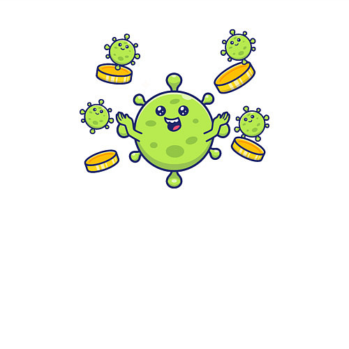 Мужской свитшот Money virus / Белый – фото 3