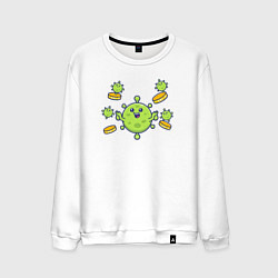 Свитшот хлопковый мужской Money virus, цвет: белый