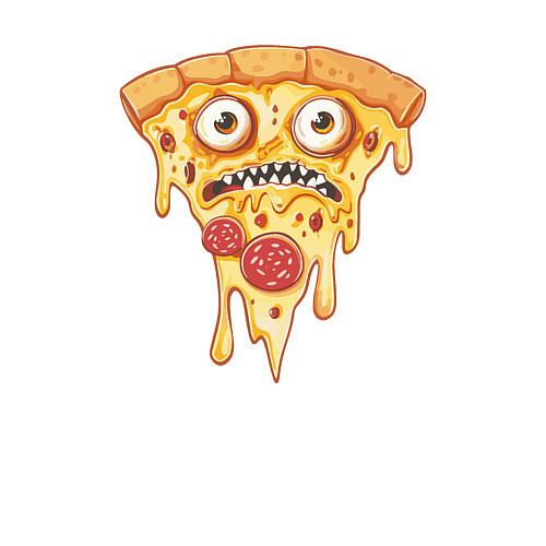 Мужской свитшот Pizza face / Белый – фото 3