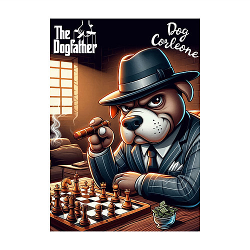 Мужской свитшот Партия в шахматы с крёстным отцом / Белый – фото 3