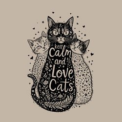 Свитшот хлопковый мужской Keep calm and love cats, цвет: миндальный — фото 2