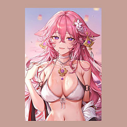 Свитшот хлопковый мужской Яэ Мико, цвет: пыльно-розовый — фото 2