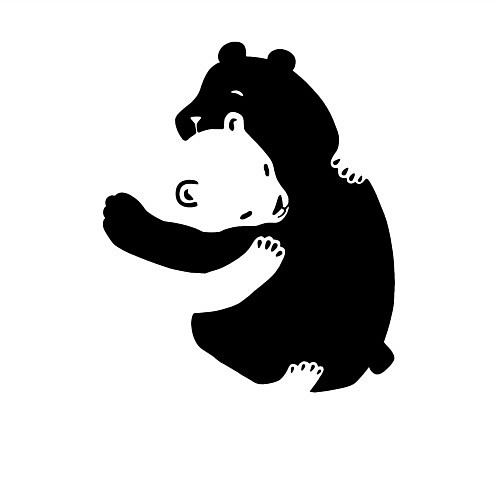 Мужской свитшот Медведи обнимаются / Белый – фото 3