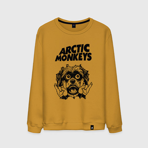 Мужской свитшот Arctic Monkeys - rock dog / Горчичный – фото 1