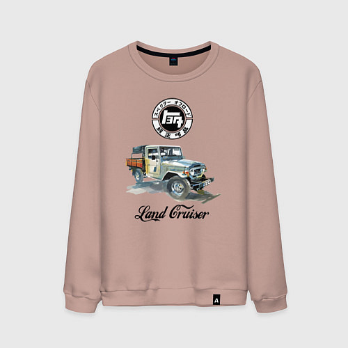 Мужской свитшот Грузовик Тойота ретро / Пыльно-розовый – фото 1
