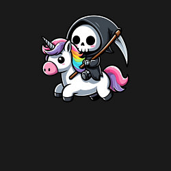 Свитшот хлопковый мужской Смерть верхом на единороге, цвет: черный — фото 2