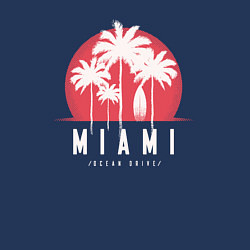 Свитшот хлопковый мужской Miami ocean drive, цвет: тёмно-синий — фото 2