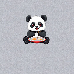 Свитшот хлопковый мужской Панда ест суши, цвет: меланж — фото 2