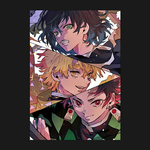 Мужской свитшот Клинок рассекающий демонов Тандзиро Камадо / Черный – фото 3