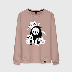 Свитшот хлопковый мужской Котики на Хэллоуин, цвет: пыльно-розовый