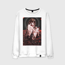 Свитшот хлопковый мужской Геншин Ху Тао, цвет: белый