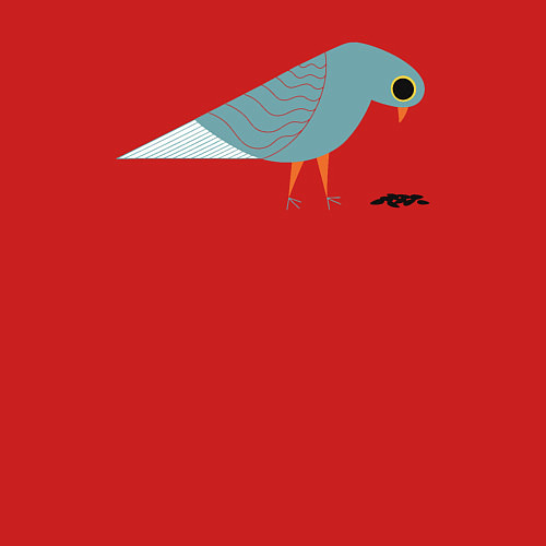 Мужской свитшот Голубь и семечки / Красный – фото 3