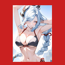 Свитшот хлопковый мужской Геншин Шэнь Хэ купальник, цвет: красный — фото 2