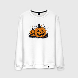 Свитшот хлопковый мужской Pumpkins, цвет: белый