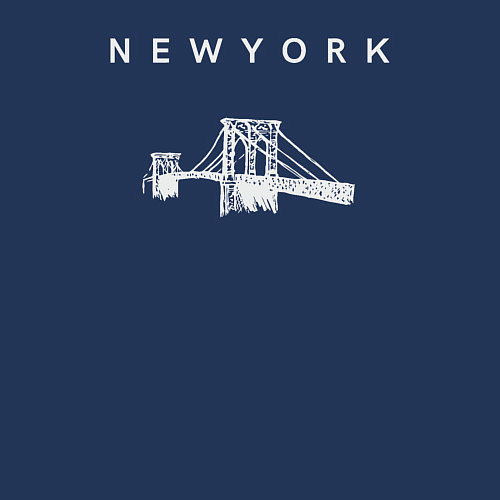 Мужской свитшот Бруклинский мост в Нью-Йорке / Тёмно-синий – фото 3
