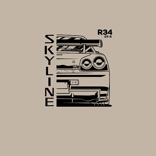 Мужской свитшот Nissan Skyline GT-R / Миндальный – фото 3