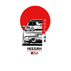 Свитшот хлопковый мужской Nissan Skyline R34, цвет: белый — фото 2