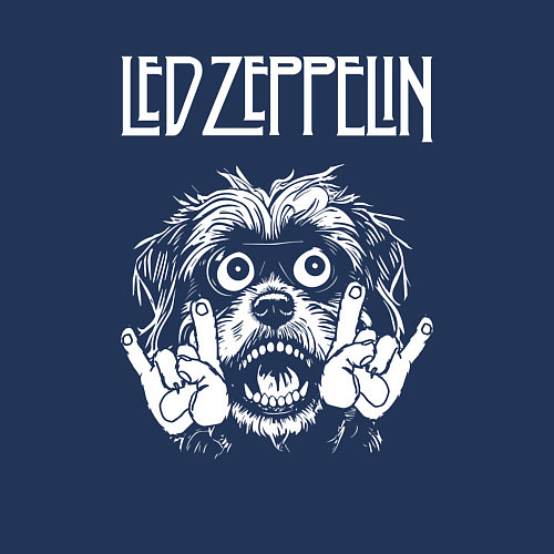 Мужской свитшот Led Zeppelin rock dog / Тёмно-синий – фото 3