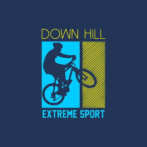 Мужской свитшот Down hill extreme sport / Тёмно-синий – фото 3