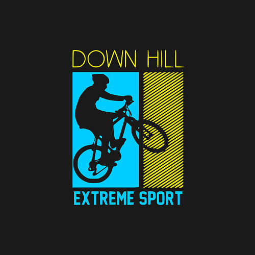 Мужской свитшот Down hill extreme sport / Черный – фото 3