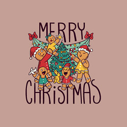 Свитшот хлопковый мужской Merry Christmas cookie, цвет: пыльно-розовый — фото 2