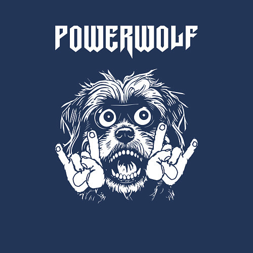 Мужской свитшот Powerwolf rock dog / Тёмно-синий – фото 3