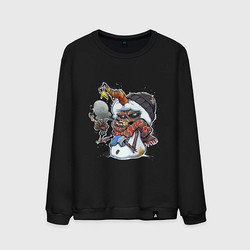 Мужской свитшот Angry snowman / Черный – фото 1