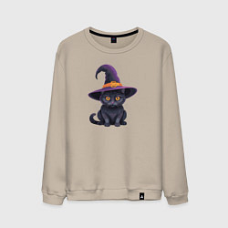 Мужской свитшот Черный кот в шляпе