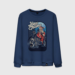 Свитшот хлопковый мужской Santa Biker, цвет: тёмно-синий