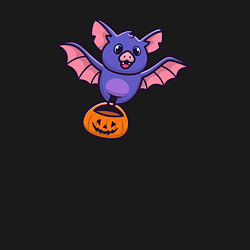 Свитшот хлопковый мужской Летучая мышка с тыквой, цвет: черный — фото 2