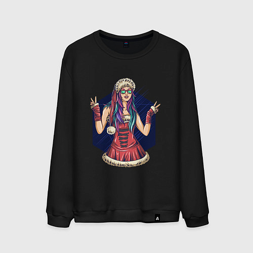 Мужской свитшот Крутая снегурка / Черный – фото 1