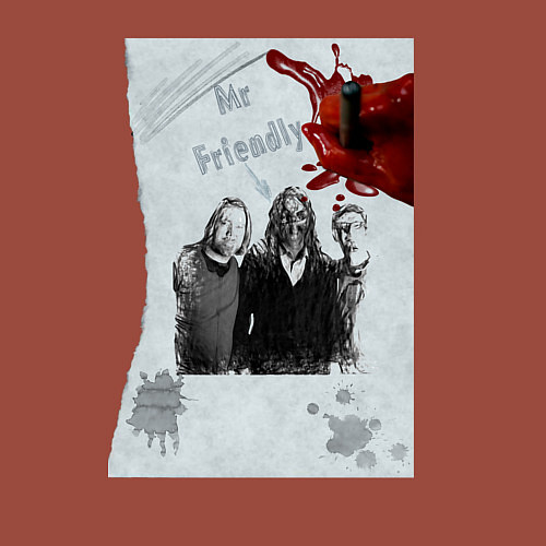 Мужской свитшот Mr friendly / Кирпичный – фото 3