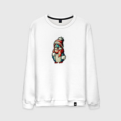 Мужской свитшот Пингвинчик в новогодней шапочке