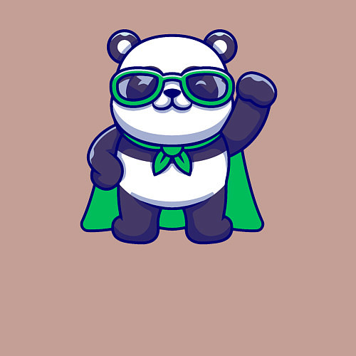 Мужской свитшот Панда в плаще / Пыльно-розовый – фото 3