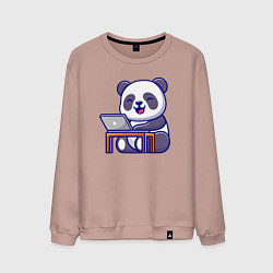 Мужской свитшот Весёлая панда с ноутбуком