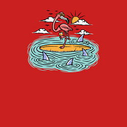 Свитшот хлопковый мужской Фламинго на сёрфе, цвет: красный — фото 2