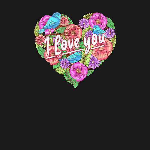 Мужской свитшот Love flowers / Черный – фото 3