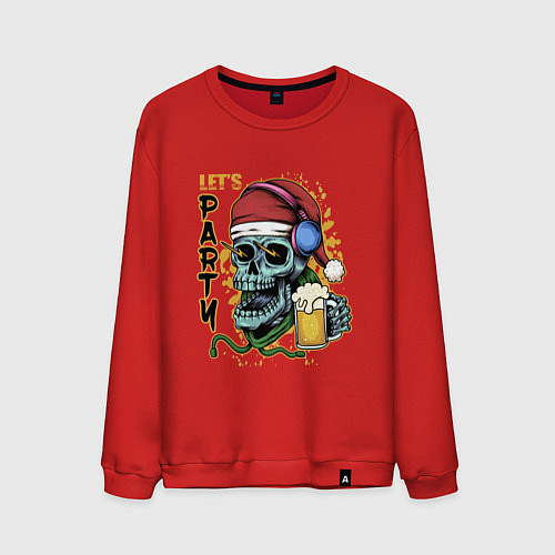 Мужской свитшот Skull Santa / Красный – фото 1