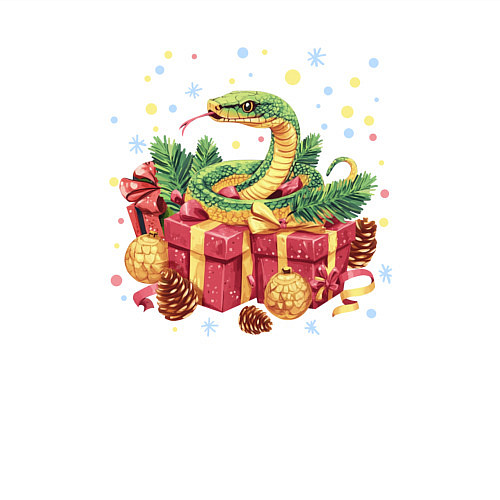 Мужской свитшот Змея и подарки / Белый – фото 3