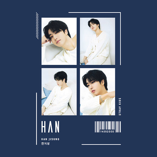 Мужской свитшот Han stray kids cute / Тёмно-синий – фото 3