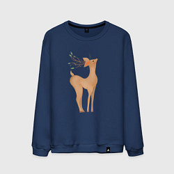 Мужской свитшот Олень с листьями на рогах