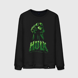 Свитшот хлопковый мужской Халк, цвет: черный