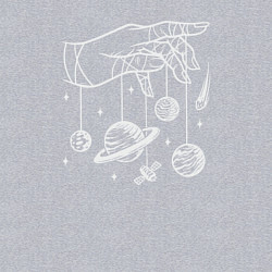 Свитшот хлопковый мужской Кукловод космоса, цвет: меланж — фото 2