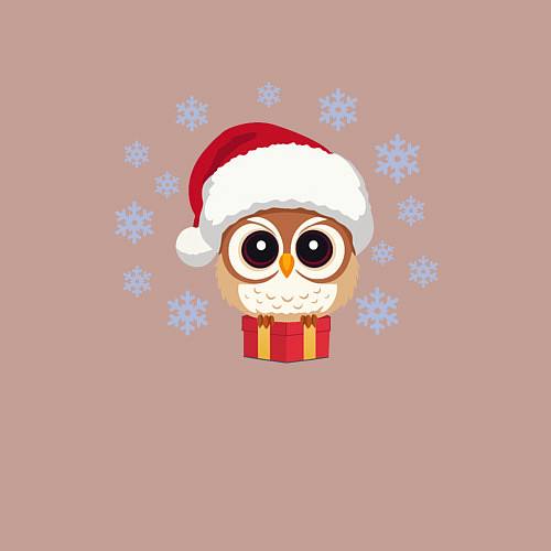 Мужской свитшот Совенок и снежинки / Пыльно-розовый – фото 3