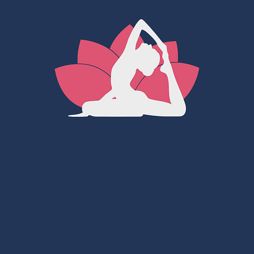 Мужской свитшот Йога лотос / Тёмно-синий – фото 3