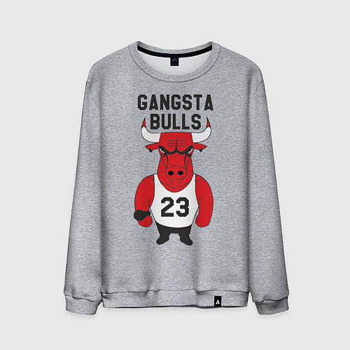 Мужской свитшот Gangsta Bulls 23 / Меланж – фото 1