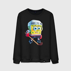 Мужской свитшот Губка Боб хоккейный нападающий - нейроарт