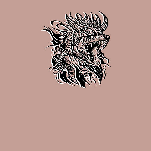 Мужской свитшот Галактический абстрактный зверь / Пыльно-розовый – фото 3