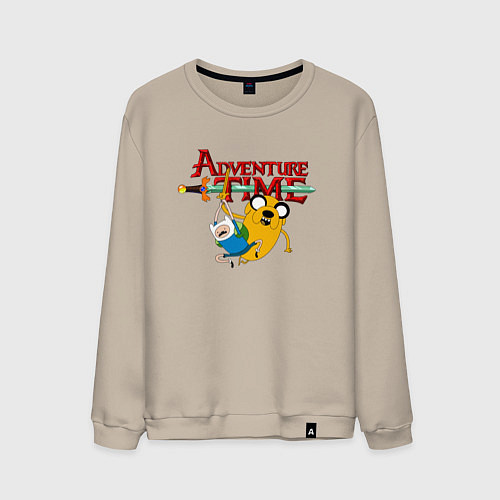 Мужской свитшот Время приключений логотип / Миндальный – фото 1